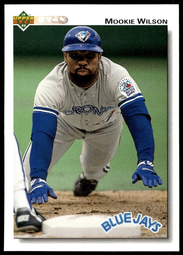 Mookie Wilson 1992 Upper Deck Card #391 featuring action shot in New York Mets uniform.