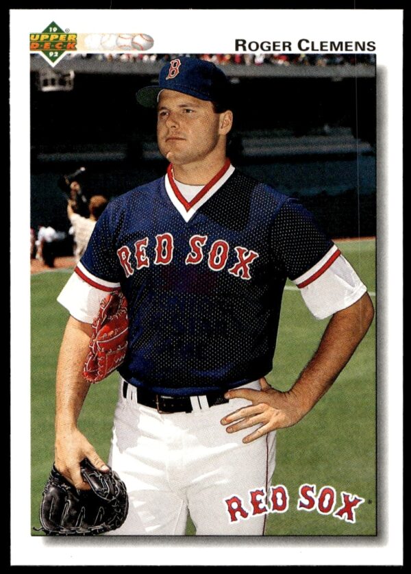 Front view of 1992 Upper Deck baseball card featuring Roger Clemens, card #545.