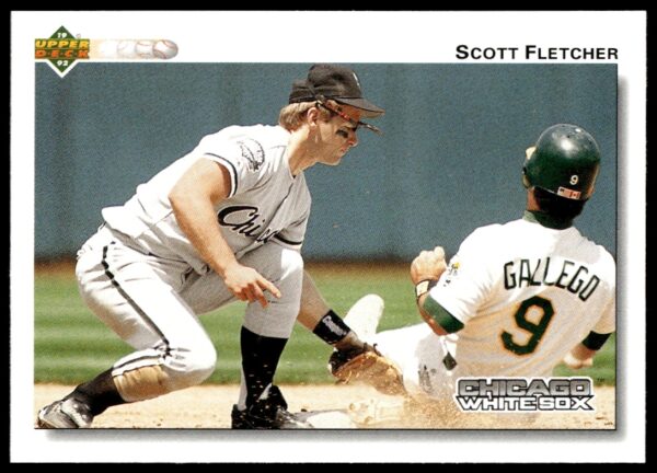 1992 Upper Deck Scott Fletcher #186 baseball card, featuring Fletcher in action on the field.