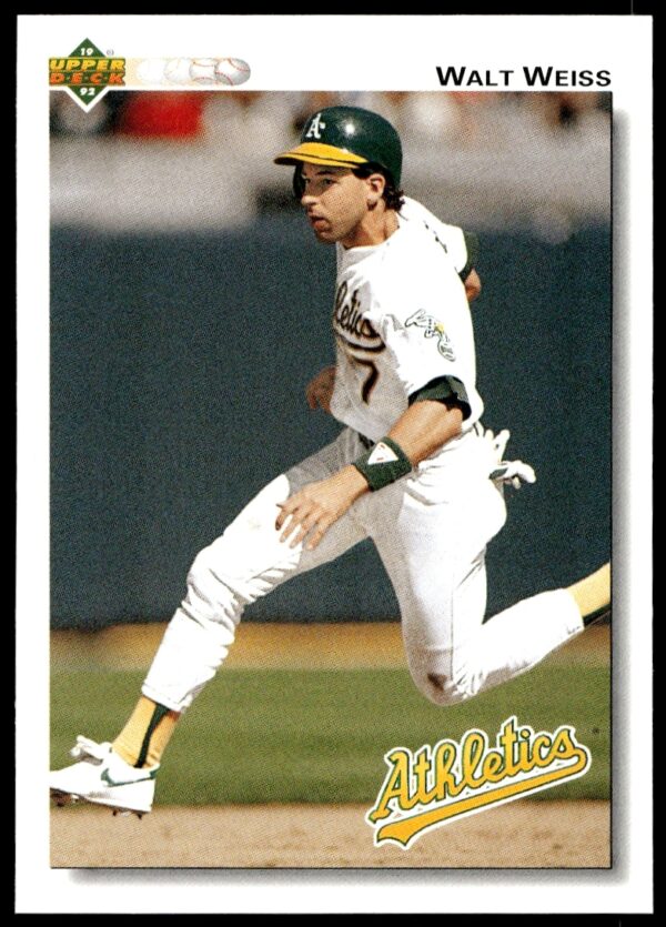 1992 Upper Deck Walt Weiss Baseball Card #151, Oakland Athletics Shortstop Action Shot.