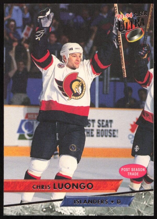 Chris Luongo 1993-94 Fleer Ultra hockey card #96, showcasing vibrant mid-90s design.