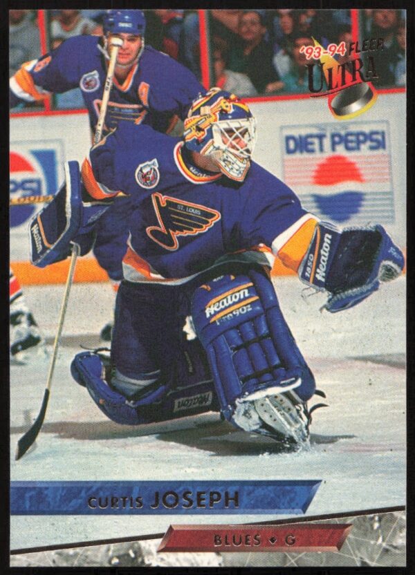 1993-94 Fleer Ultra Hockey Card featuring Curtis Joseph, St. Louis Blues Goaltender, #172 Front.