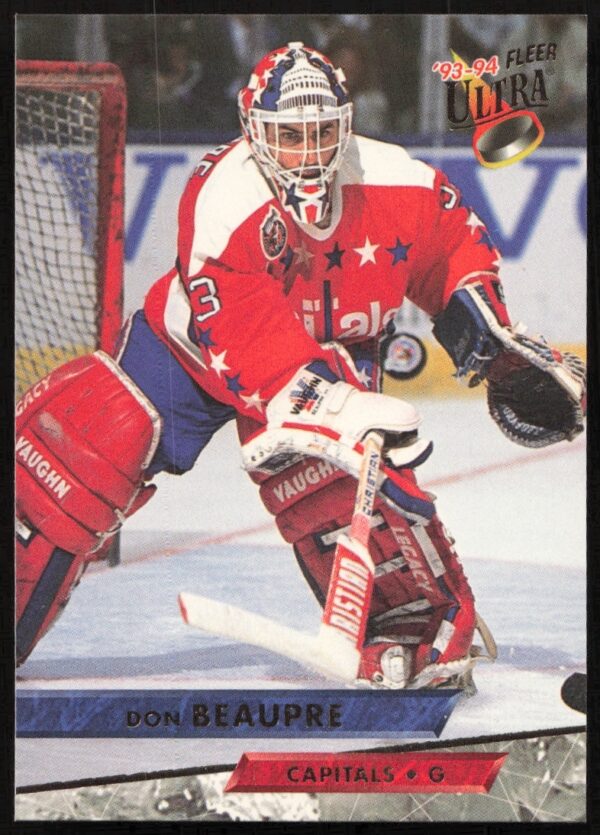 Don Beaupre 1993-94 Fleer Ultra hockey card, vivid action shot, collectible #28 (front).