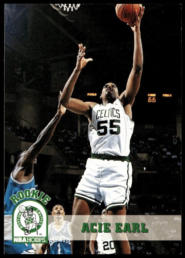 Acie Earl Rookie Card, 1993-94 Hoops #305, Boston Celtics, NBA, Front View.