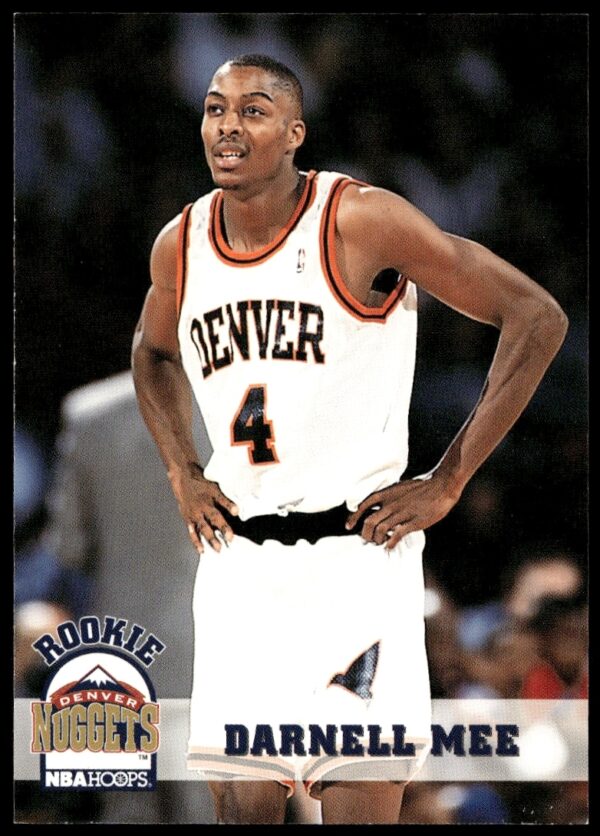 1993-94 Hoops Basketball Card featuring Darnell Mee in action, card number 327.