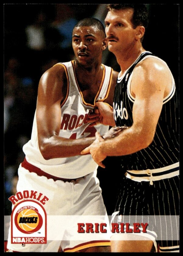 Eric Riley 1993-94 Hoops Basketball Card #344, Houston Rockets, Front View.