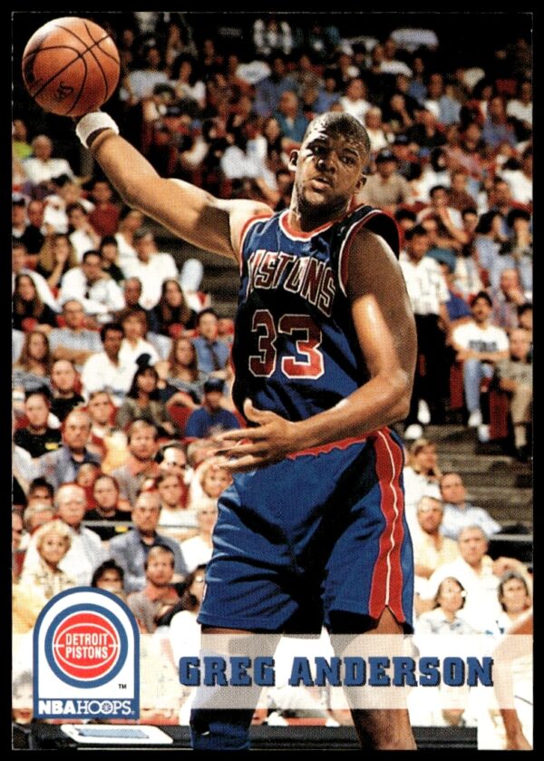Greg Anderson 1993-94 Hoops Basketball Card #330, featuring game action and team uniform.