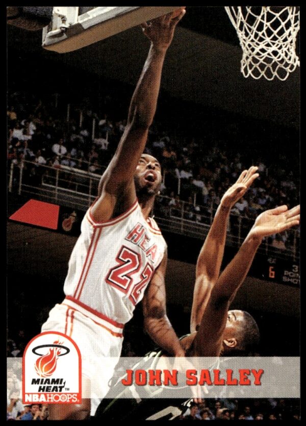 John Salley in action, 1993-94 Hoops Basketball Card #115, iconic NBA defensive player.
