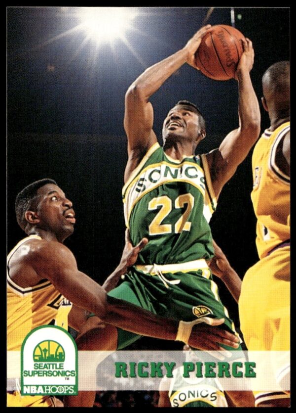 Ricky Pierce 1993-94 Hoops basketball card, #212, featuring dynamic in-game action.