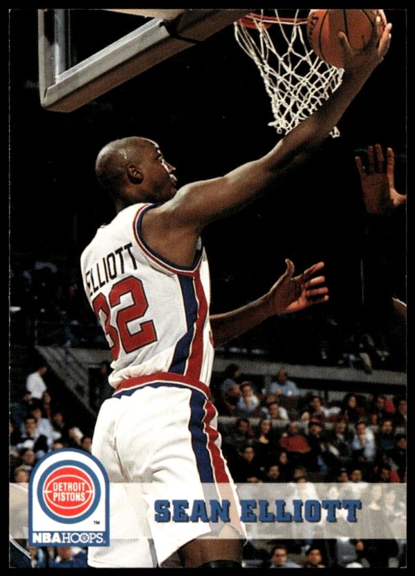 Sean Elliott 1993-94 Hoops Basketball Card #331, San Antonio Spurs, Action Shot.