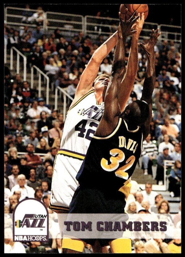 Tom Chambers in action on 1993-94 Hoops Basketball Card #412, iconic NBA season.