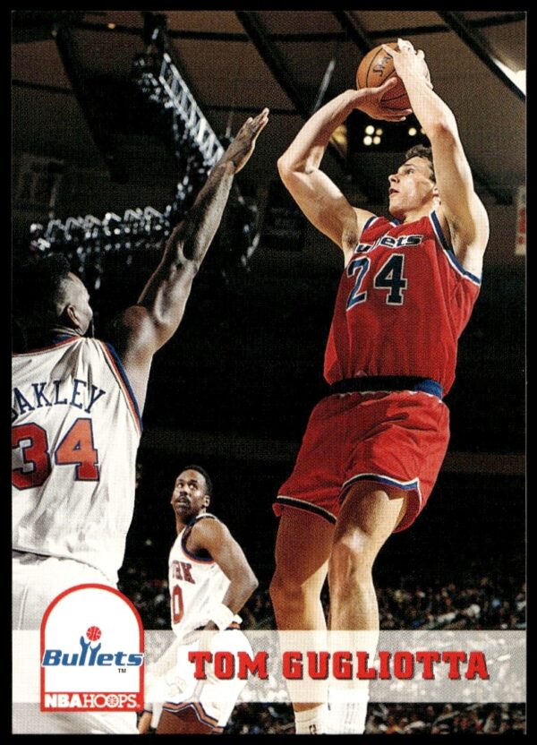 Tom Gugliotta 1993-94 Hoops Basketball Card #224 (Front), Washington Bullets Action Shot.