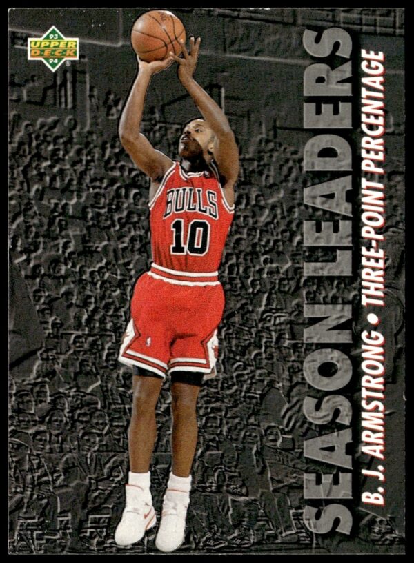 B.J. Armstrong 1993-94 Upper Deck Basketball Card #169, Chicago Bulls Season Leader.