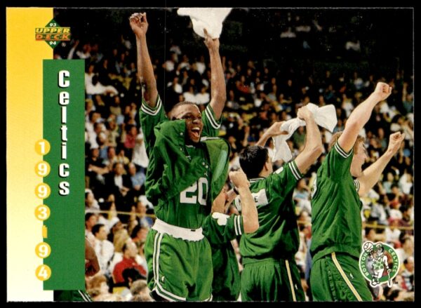 Boston Celtics 1993-94 Upper Deck Card #211, featuring action shot and team design.