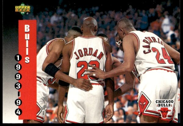Chicago Bulls 1993-94 Upper Deck Card #213 featuring player action and iconic team branding.