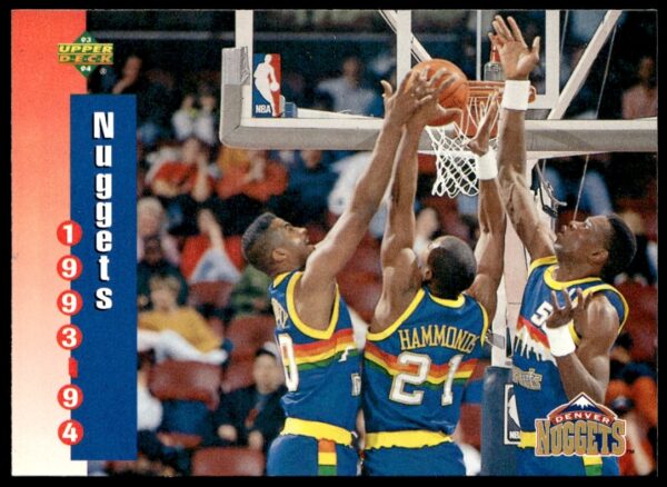 Denver Nuggets 1993-94 Collectors Choice basketball card #216 showcasing classic 90s sports design.