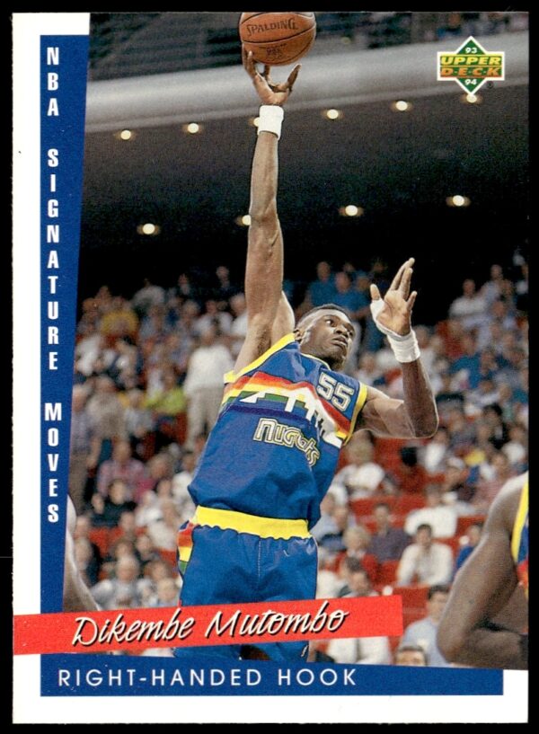 Dikembe Mutombo 1993-94 Upper Deck Card #246, Denver Nuggets action shot.