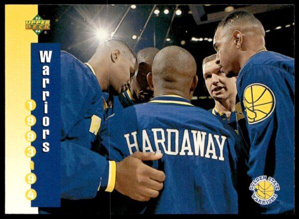 Golden State Warriors 1993-94 Upper Deck Card #218 featuring player in action.