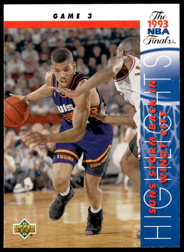 Kevin Johnson 1993-94 Upper Deck Card in Phoenix Suns Uniform, Dribbling Basketball.