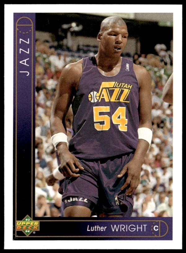 Luther Wright 1993-94 Upper Deck NBA card, New Jersey Nets, #156, in-game action shot.