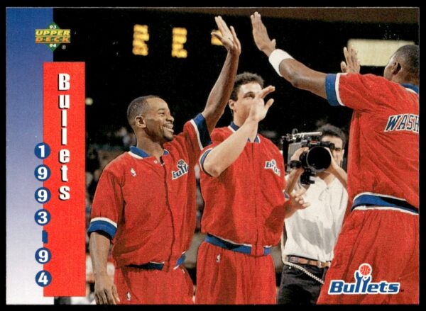 1993-94 Upper Deck Washington Bullets Basketball Card #236 Featuring Player and Team Colors.