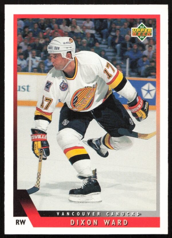 Dixon Ward 1993-94 Upper Deck hockey card #62, showcasing dynamic action pose.