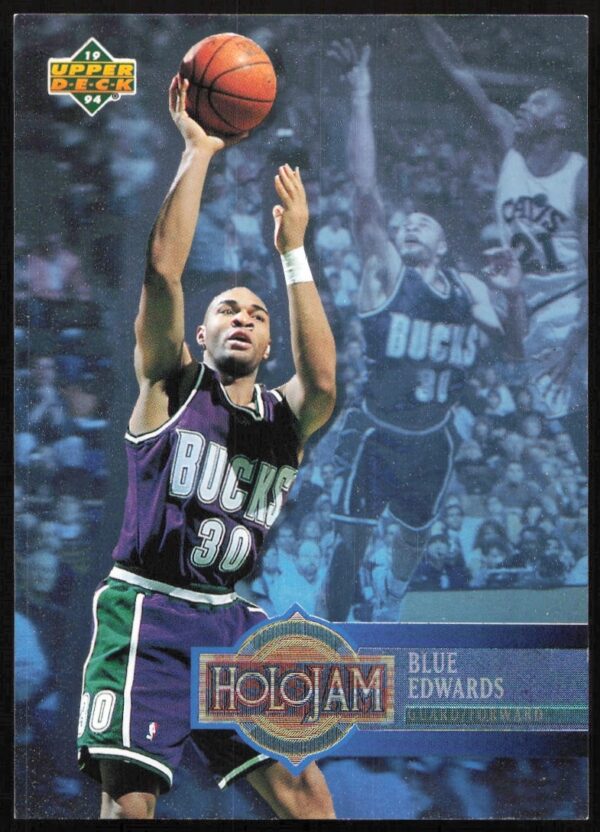 1993-94 Upper Deck Holojam Blue Edwards card, holographic NBA action, collectible #H15.