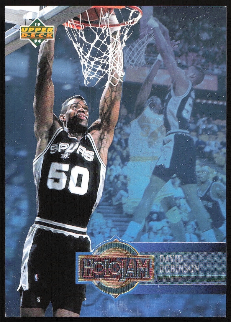 David Robinson 1993-94 Upper Deck Holojam Card #H24, dynamic action with holographic effect.