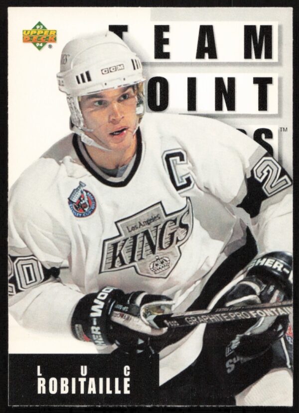 Luc Robitaille 1993-94 Upper Deck hockey card #293, LA Kings uniform.