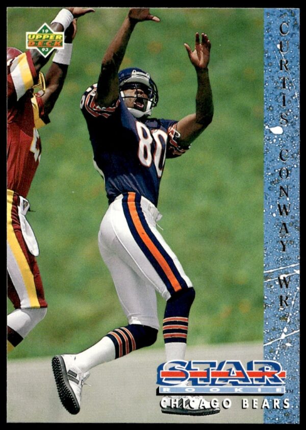 Curtis Conway 1993 Upper Deck #10 football card featuring him in action.