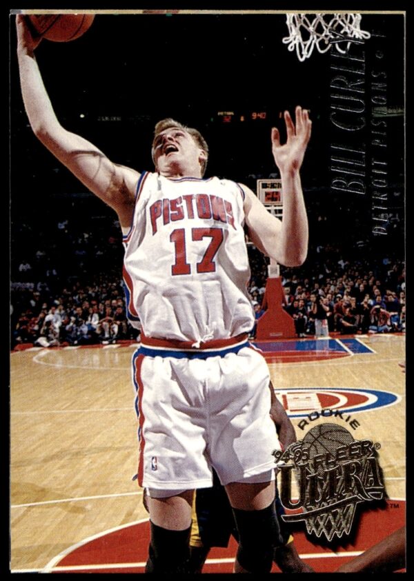 Front of 1994-95 Fleer Ultra Bill Curley basketball card #237, showcasing player in action.