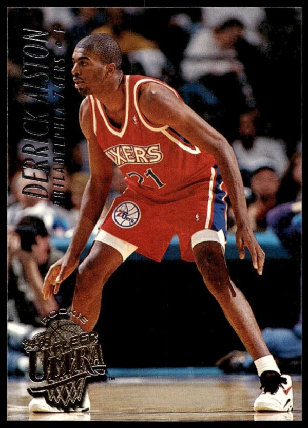 Derrick Alston 1994-95 Fleer Ultra Card #308, Front View, Dynamic Action Shot.