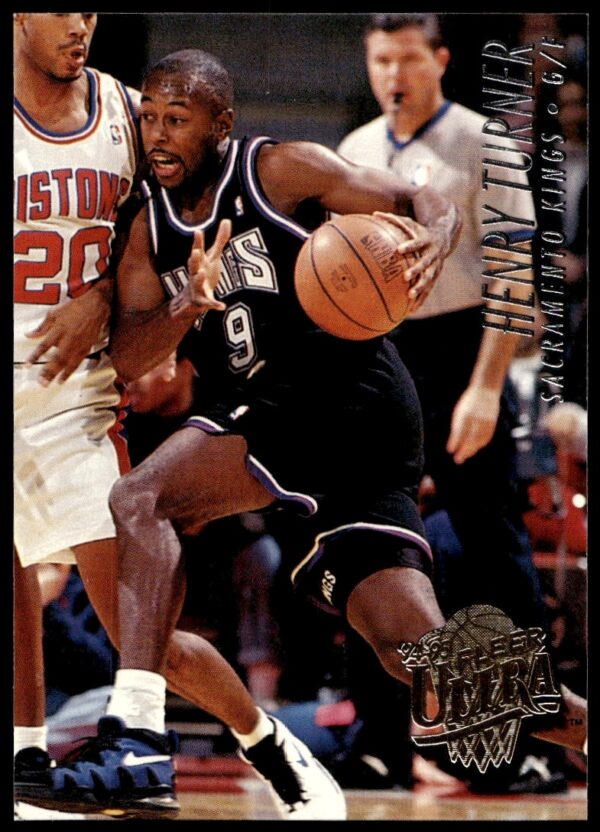 Front of 1994-95 Fleer Ultra basketball card featuring Henry Turner, Sacramento Kings, #328.