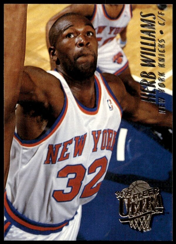 Herb Williams 1994-95 Fleer Ultra Knicks basketball card, action shot, card #300.