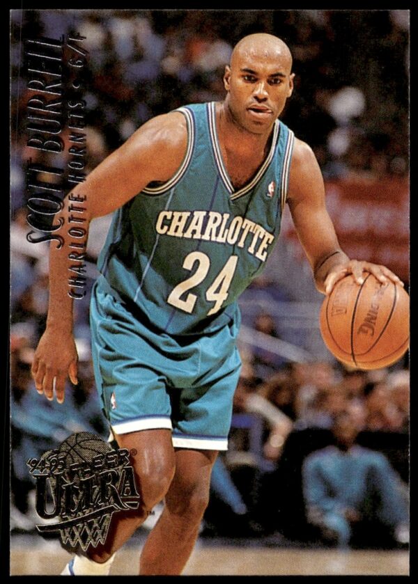 Scott Burrell 1994-95 Fleer Ultra card #213, action shot in team jersey.