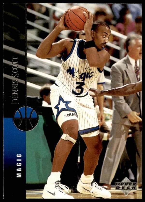 Dennis Scott Upper Deck 1994-95 Basketball Card #286, Orlando Magic, Dynamic Pose.