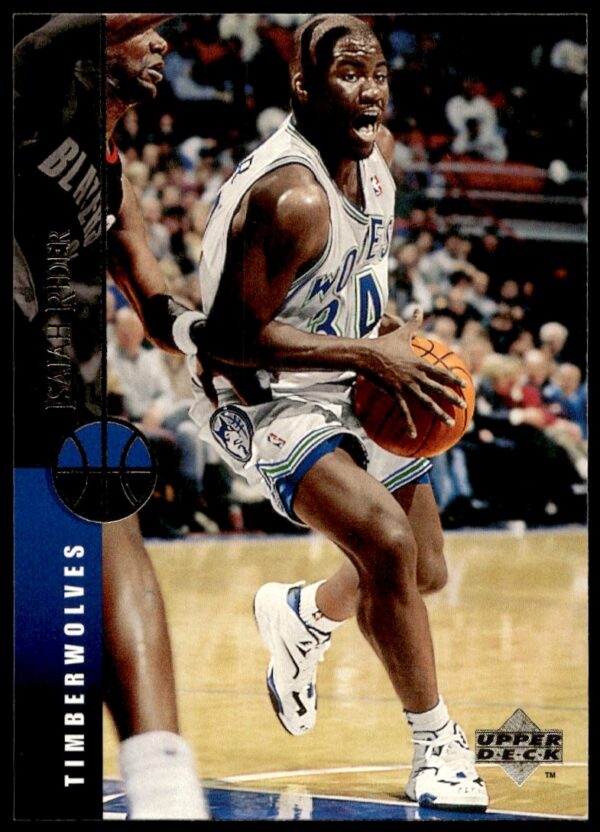 Isaiah Rider 1994-95 Upper Deck card #237, showcasing athletic pose in uniform.