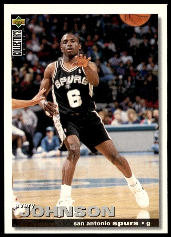 Avery Johnson 1995 Upper Deck Card #6 featuring 90s design and branding.