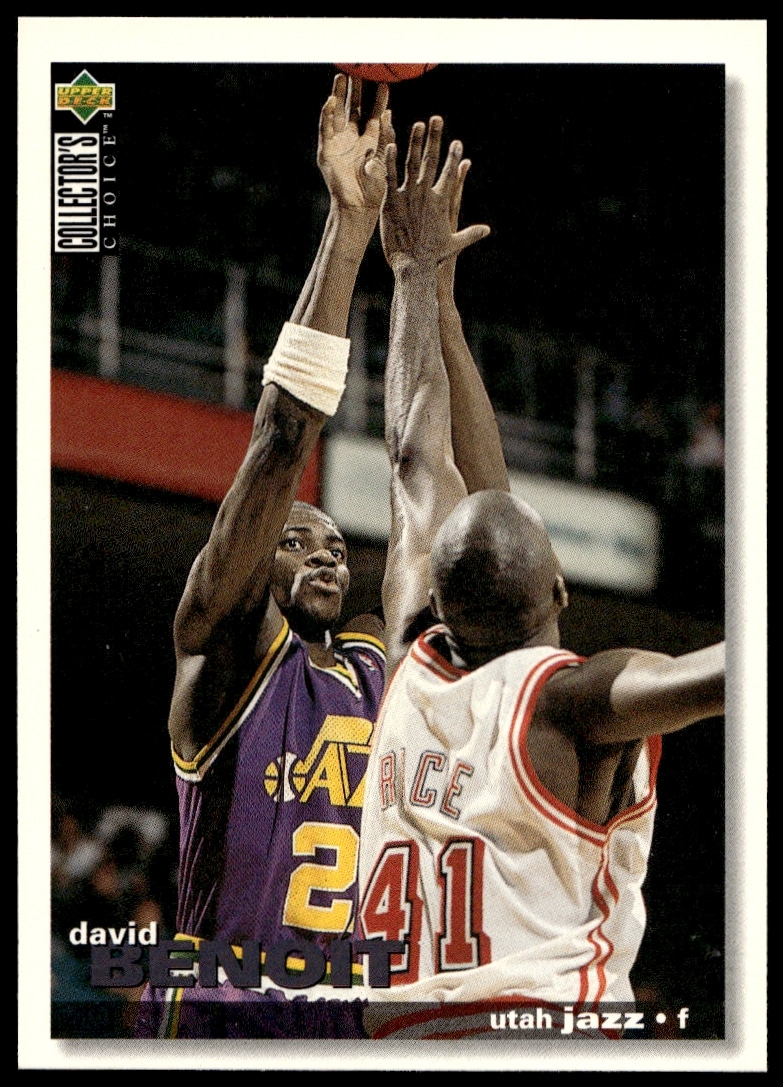 David Benoit 1995-96 Upper Deck Collectors Choice basketball card #137, showcasing his skills.