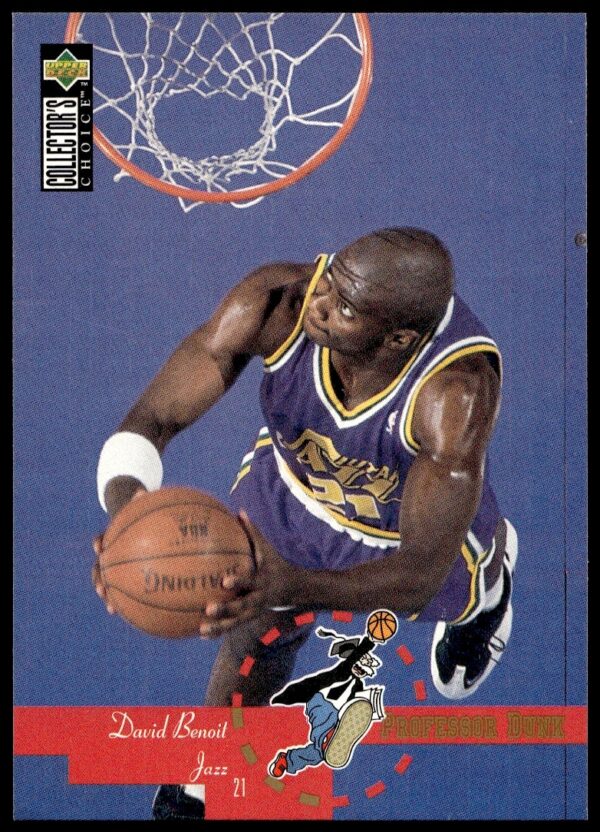 David Benoit 1995-96 Upper Deck card #204, showcasing game action scene.