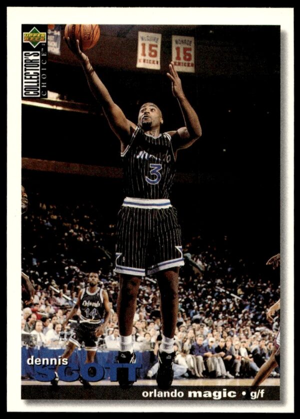 Dennis Scott 1995-96 Upper Deck card #109 in Orlando Magic uniform.