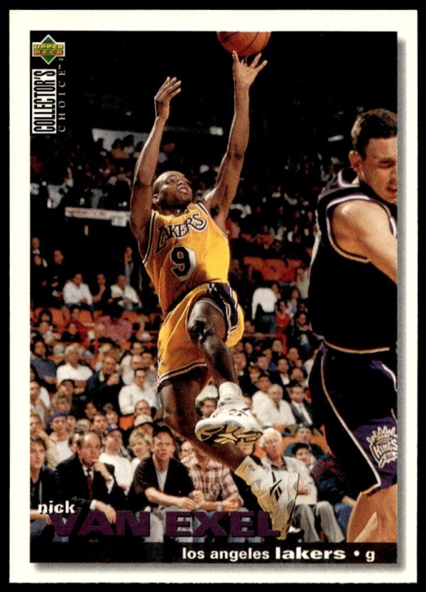 Nick Van Exel 1995-96 Upper Deck trading card #9, Los Angeles Lakers point guard.