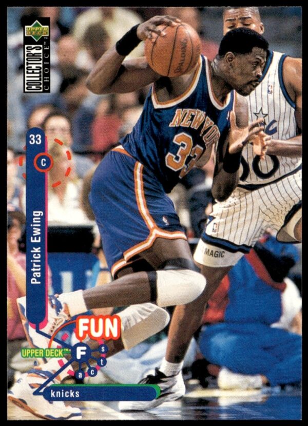 Patrick Ewing 1995-96 Knicks action shot, Upper Deck card #183.