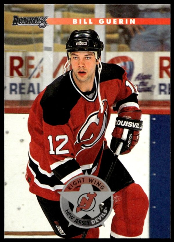 Bill Guerin 1996-97 Donruss Hockey Card #180, showcasing dynamic action and determination.