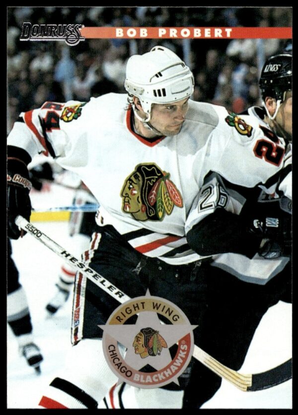 Bob Probert 1996-97 Donruss Hockey Card #8, Detroit Red Wings.