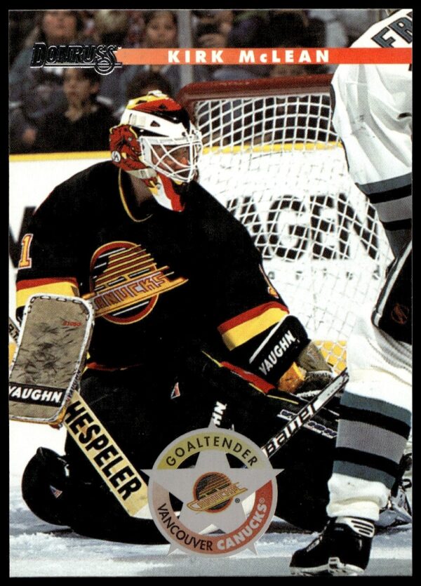 Kirk McLean 1996-97 Donruss Hockey Card #3 - Vancouver Canucks Goalie in Action