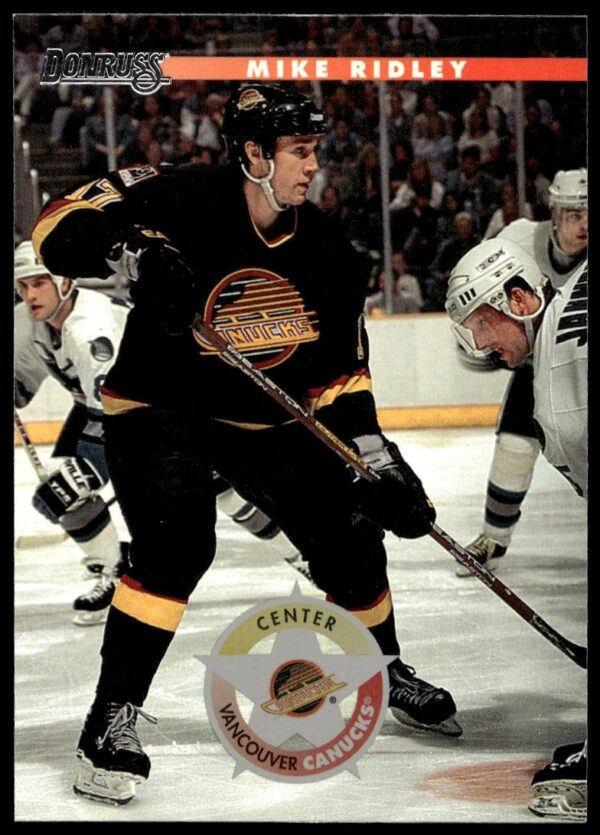 Mike Ridley 1996-97 Donruss Hockey Card #141 Front View, Featuring Game Action.