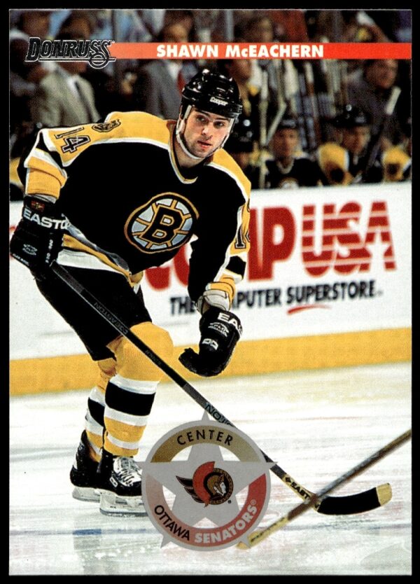 Shawn McEachern 1996-97 Donruss Card #190 showing NHL star in action.