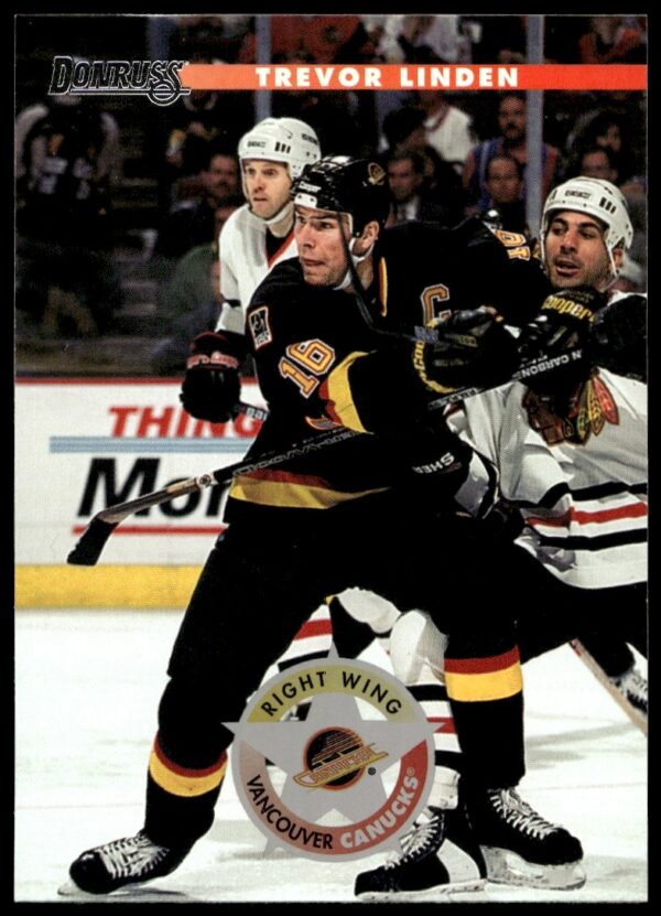 Trevor Linden 1996-97 Donruss hockey card #102, showcasing his iconic leadership in action.