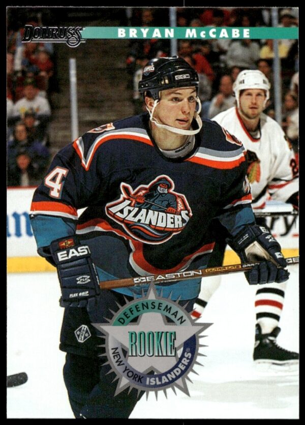 Bryan McCabe 1996 Donruss Hockey Card #217 featuring intense game-ready pose.